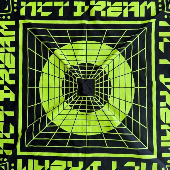 NCT Dream 2023 Tour Dream Show 2 Bandana Official Merch Black Green Futuristic - Picture 3 of 5